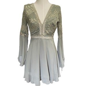 NWT Selfie Leslie Carson Crochet Details Dress in Olive